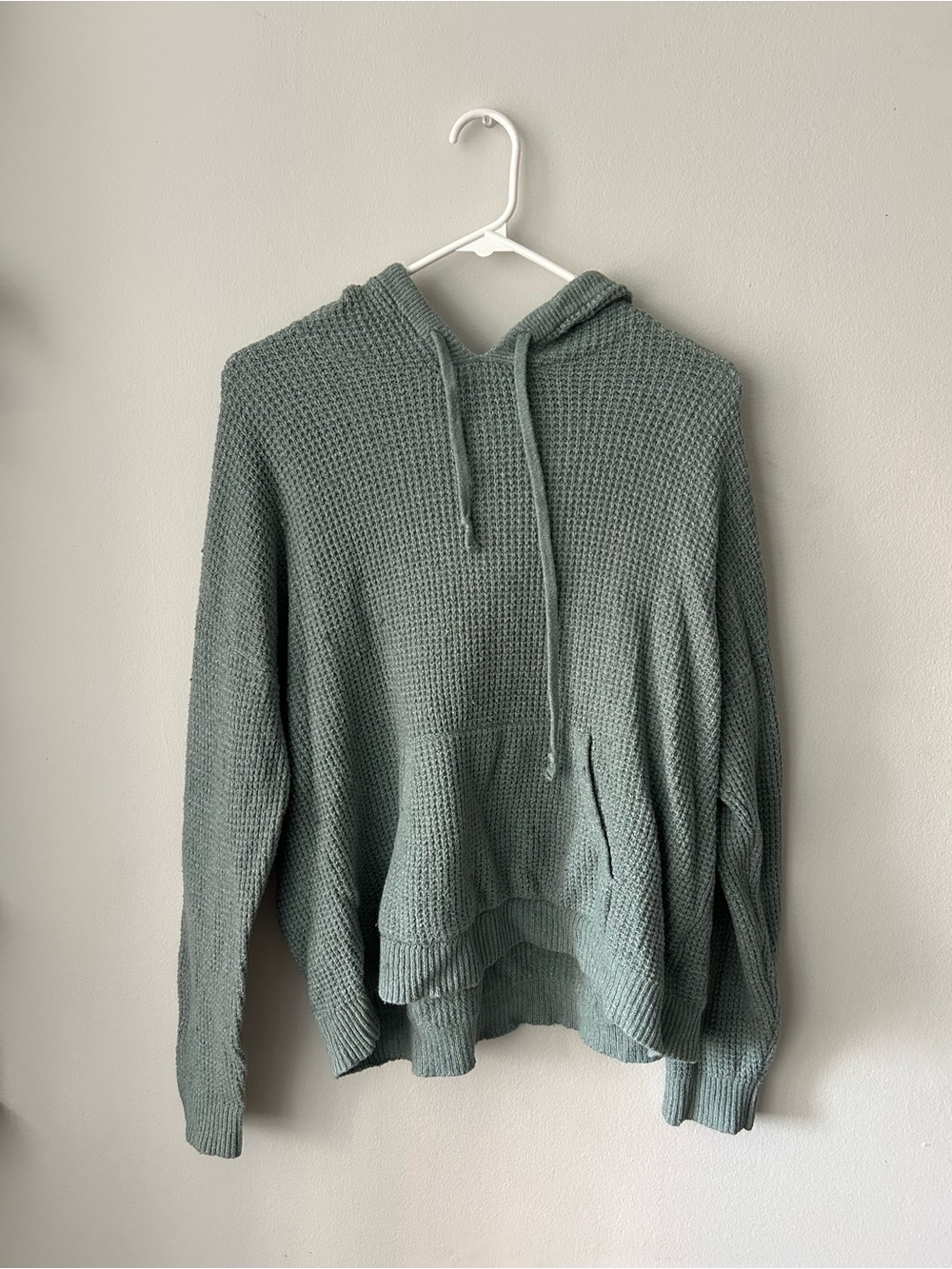 Aerie Waffle Knit Hooded Pullover Sweater